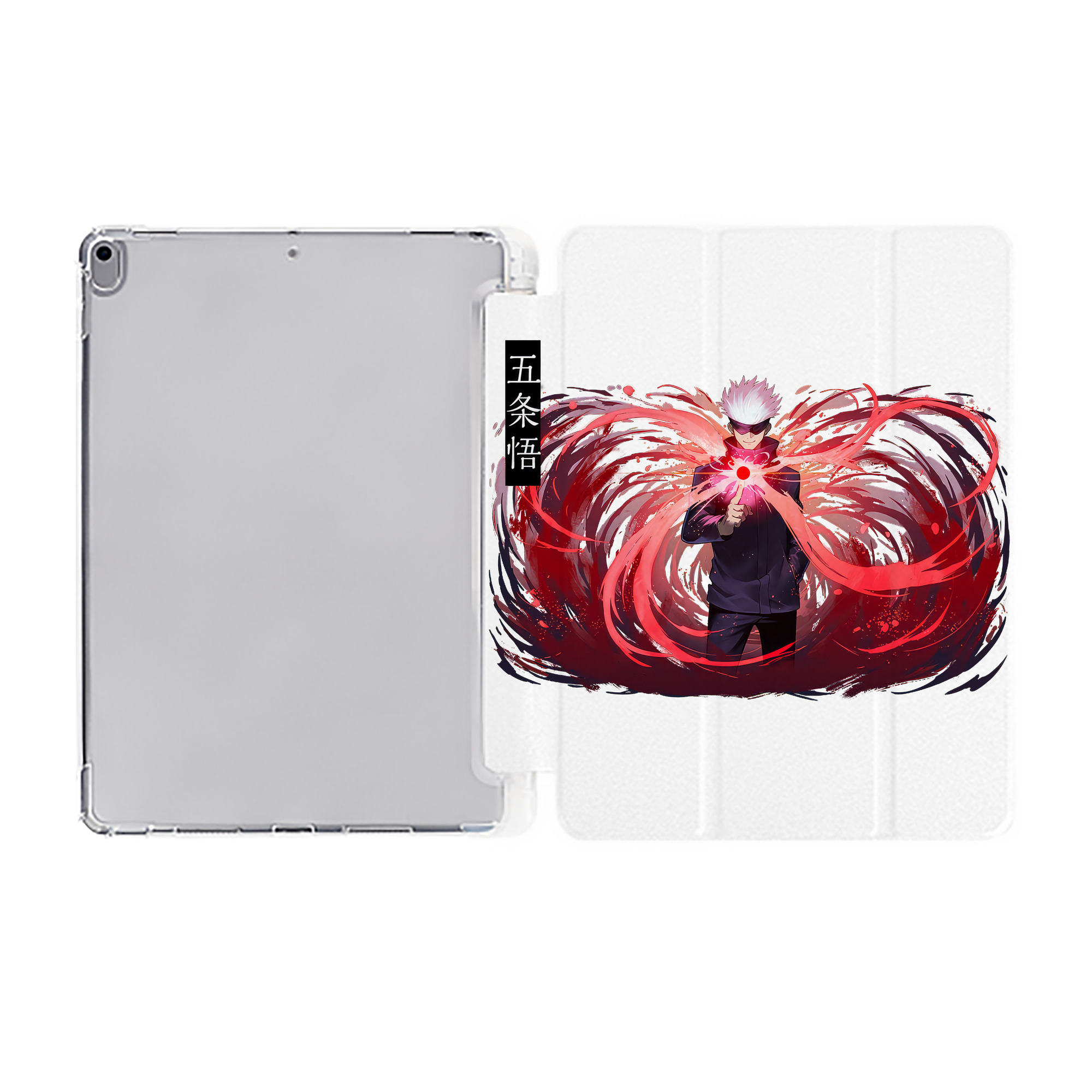 （画像用） 呪術廻戦 Jujutsu Kaisen IPad ケース ペン収納付き 三つ折りスタンド PUレザー×シリコン 対応機種9.5/10.5/10.9インチ